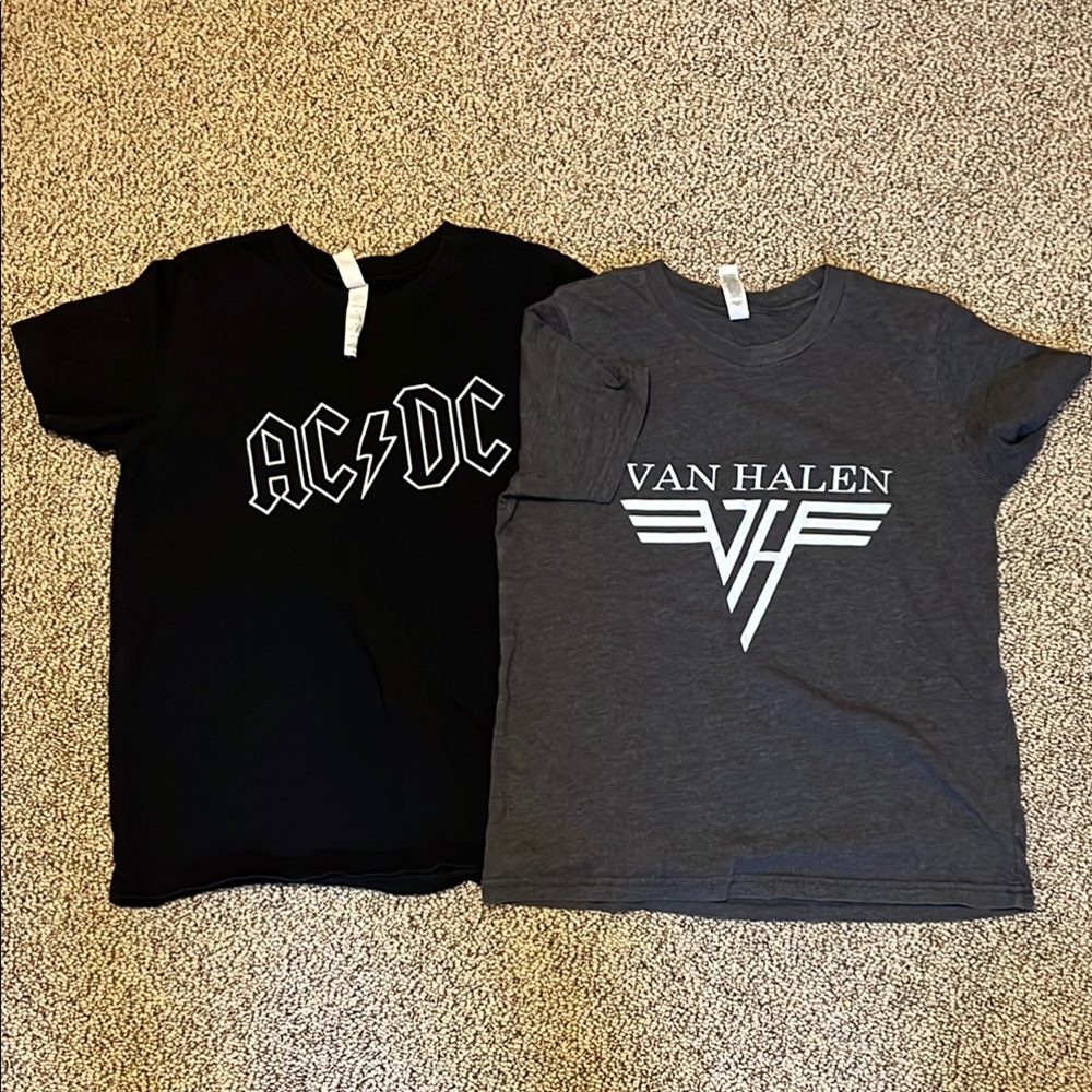 AC/DC and Van Halen Kids T-Shirts - Black and Gray